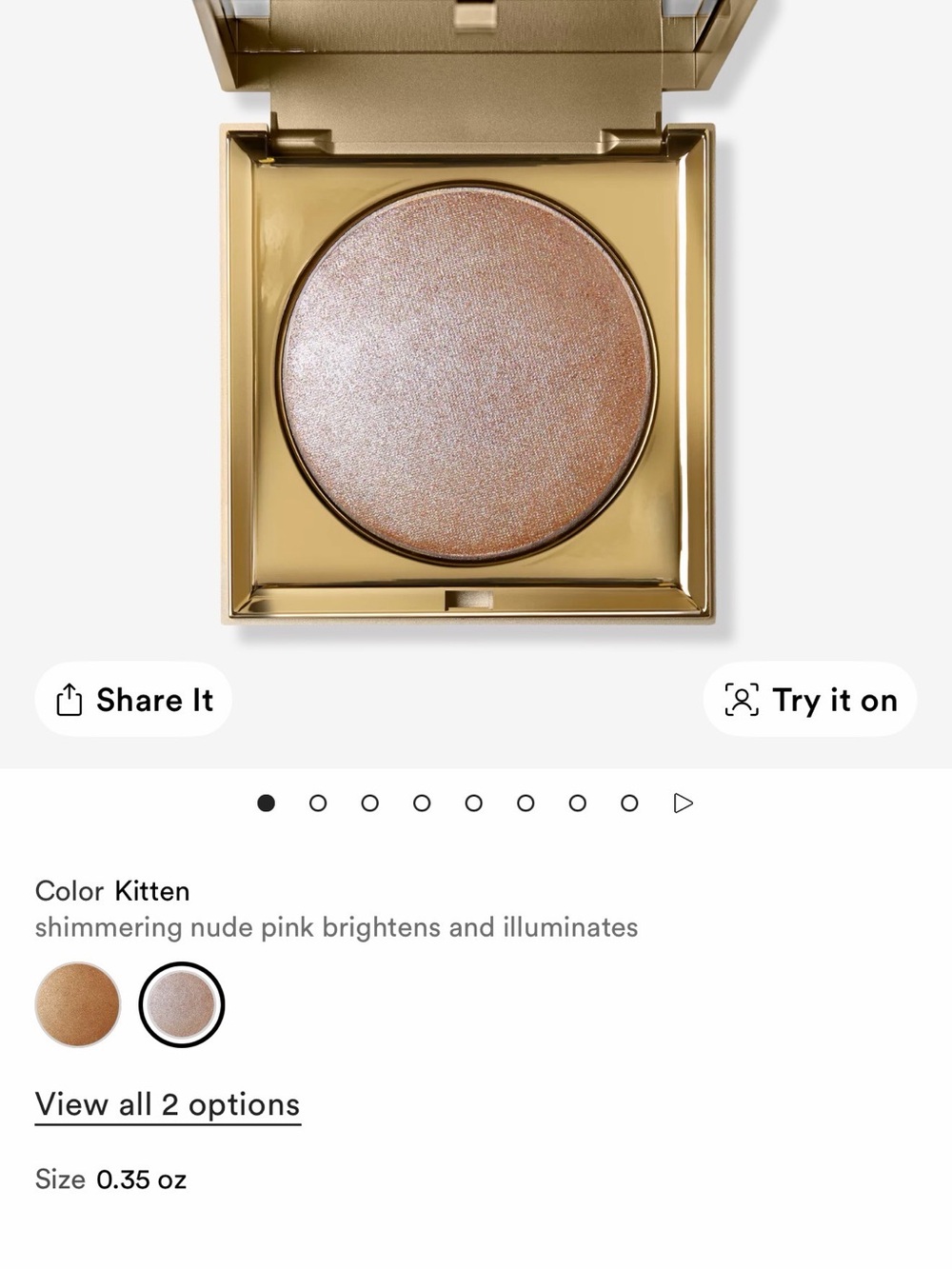 Shimmering Nude light Highlighter in color opulence. Color is posted in photos